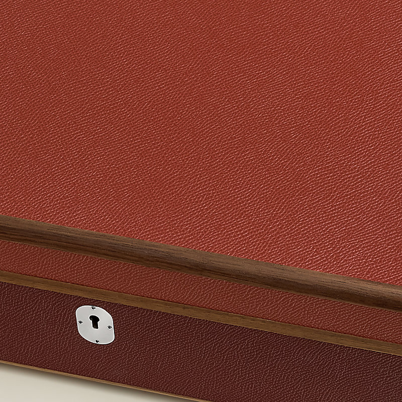 Amalthee Tricolore watch box, large model - Red | Hermès USA
